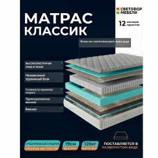 Матрас пружинный "Классик" с НПБ Матрас пружинный "Классик" с НПБ